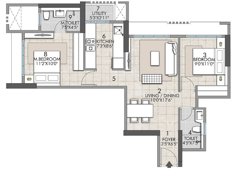 Other, rustomjee-la-vie 2 Bedroom 642 Sq.Ft. Apartment In Majiwada Thane 8835422