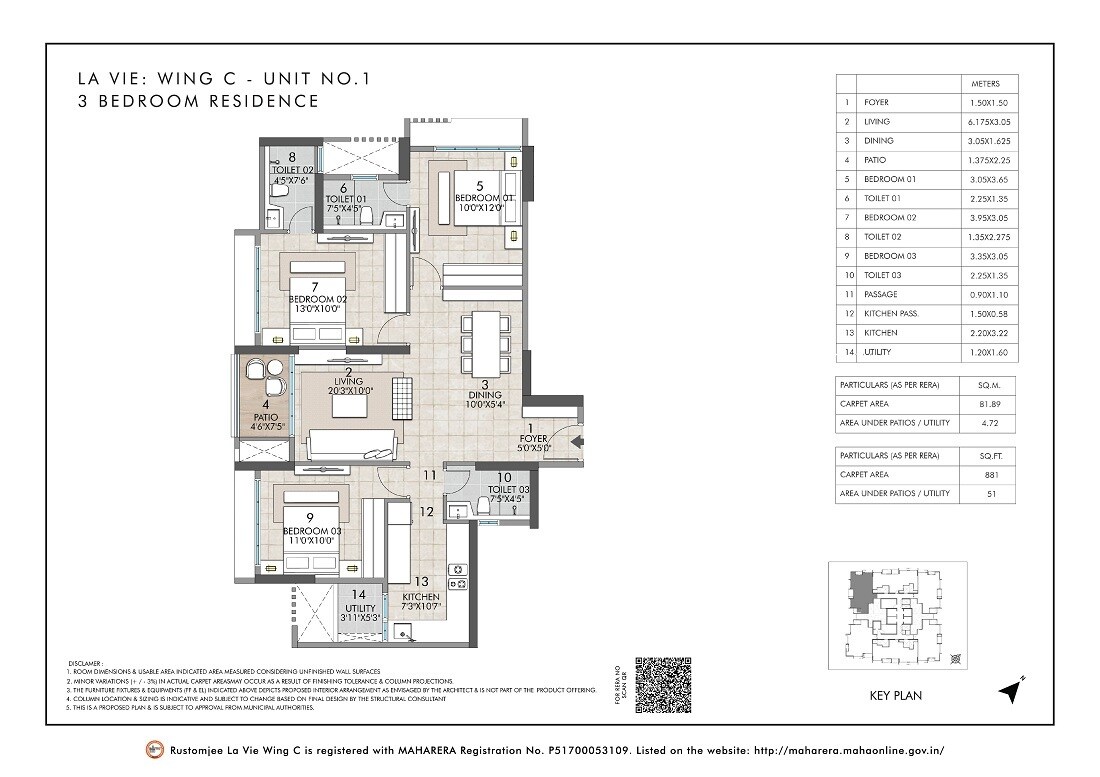 Other, rustomjee-la-vie 3 Bedroom 881 Sq.Ft. Apartment In Majiwada Thane 8990220