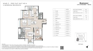  3 BHK Apartment at Rustomjee La Vie, Majiwada – for Sale