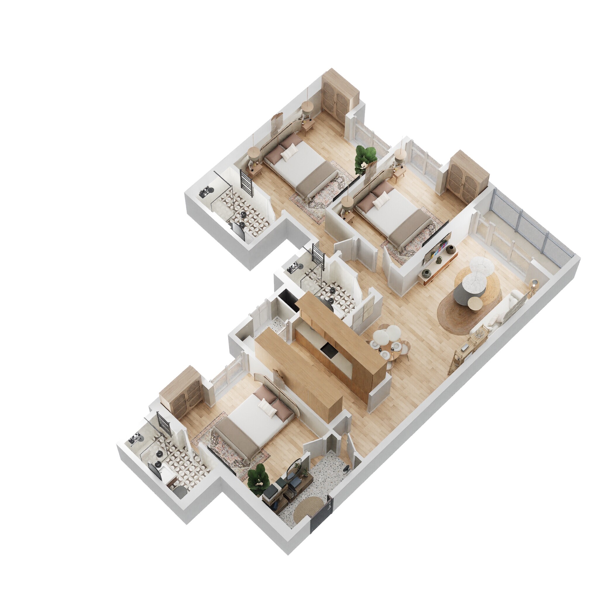 3 BHK 1157 Sq. Ft. Apartment