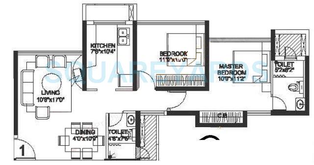  2 BHK Apartment at Rustomjee Urbania Athena, Majiwada – for Rent