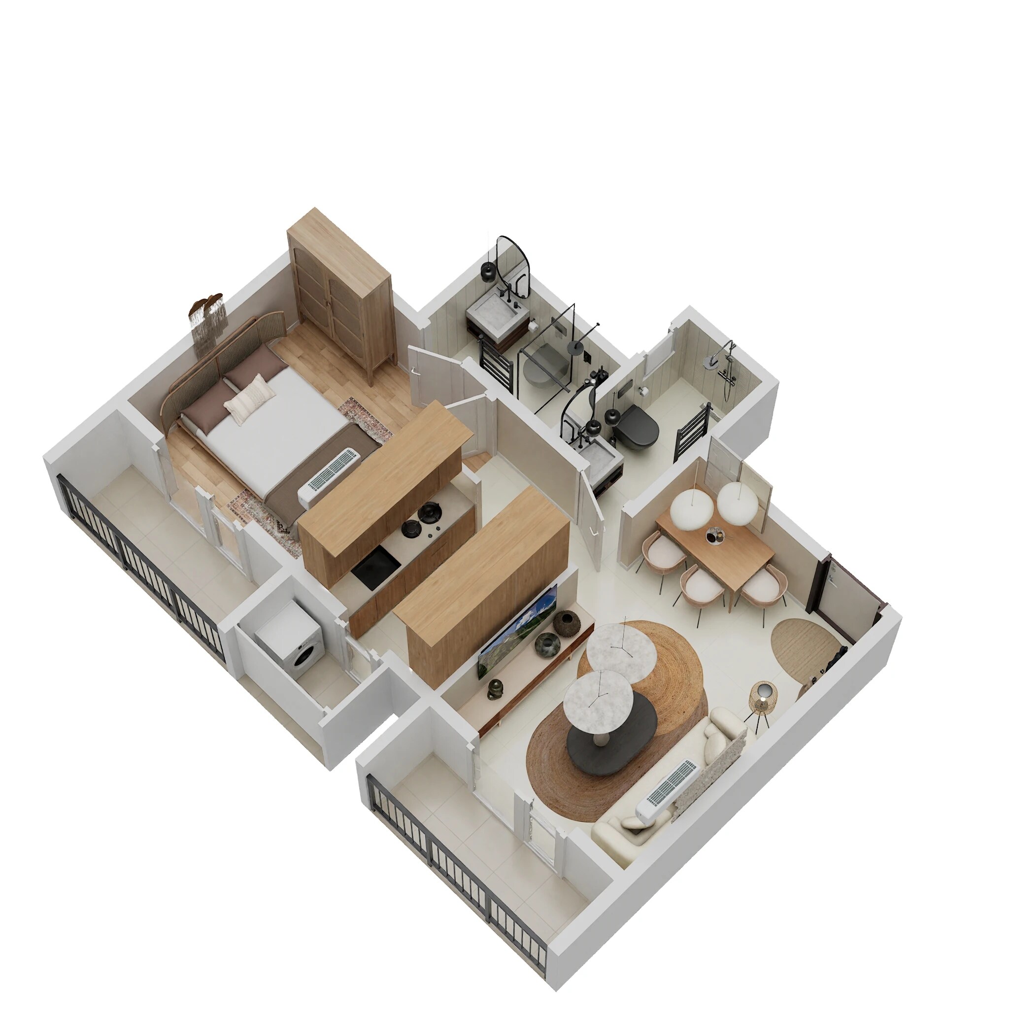 Floor plan of 1 BHK 450 Sq. Ft. Apartment in Sahyadri Lifespaces, Thane