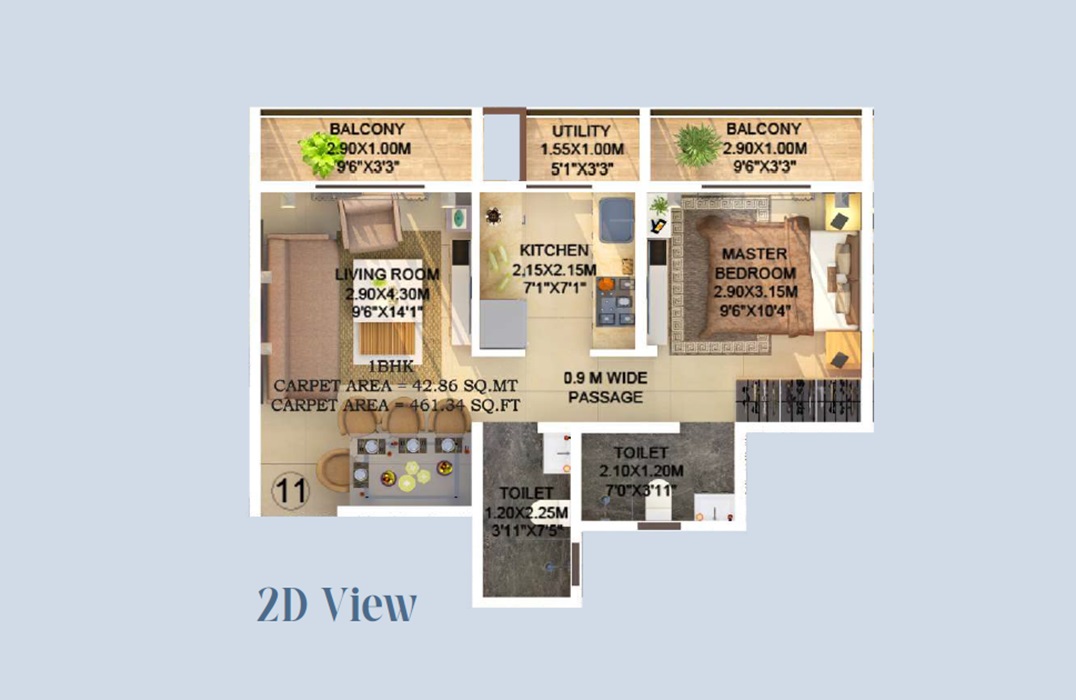 1 BHK 461 Sq. Ft. Apartment in Sahyadri Lifespaces