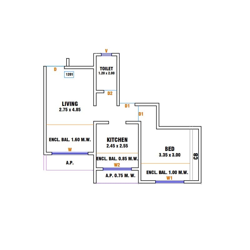 1 BHK 324 Sq. Ft. Apartment