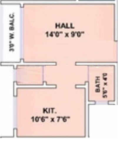 Floor plan of 360 Sq. Ft. Studio in Sai Plaza Dombivli, Thane