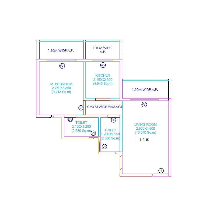1 BHK 396 Sq. Ft. Apartment