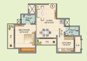  1 BHK Apartment at Sanghvi Eco City Phase 3, Mira Road East – for Rent