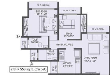  2 BHK Apartment at Saptashree Heights, Dhokali – for Sale