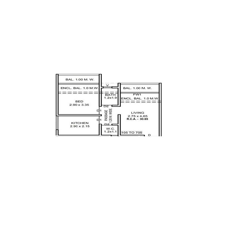 1 BHK 330 Sq. Ft. Apartment