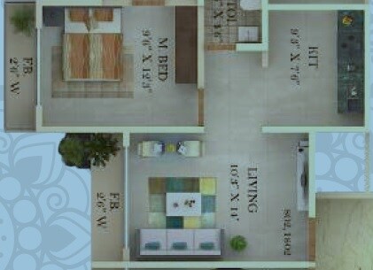 1 BHK 383 Sq. Ft. Apartment