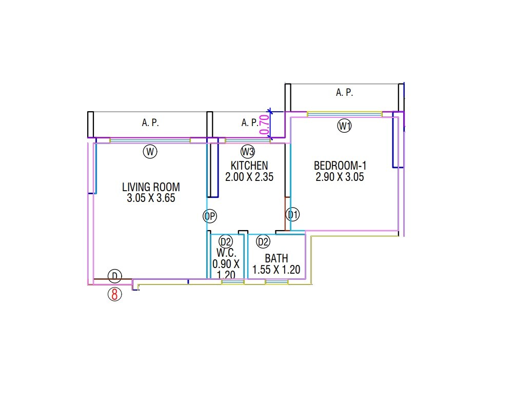 1 BHK 311 Sq. Ft. Apartment