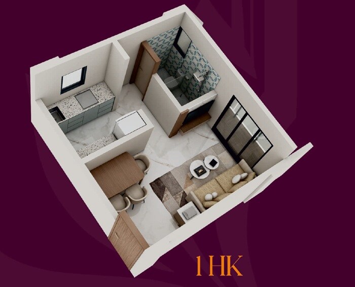 Floor plan of 241 Sq. Ft. Studio in Shagun Residency Bhiwandi, Thane