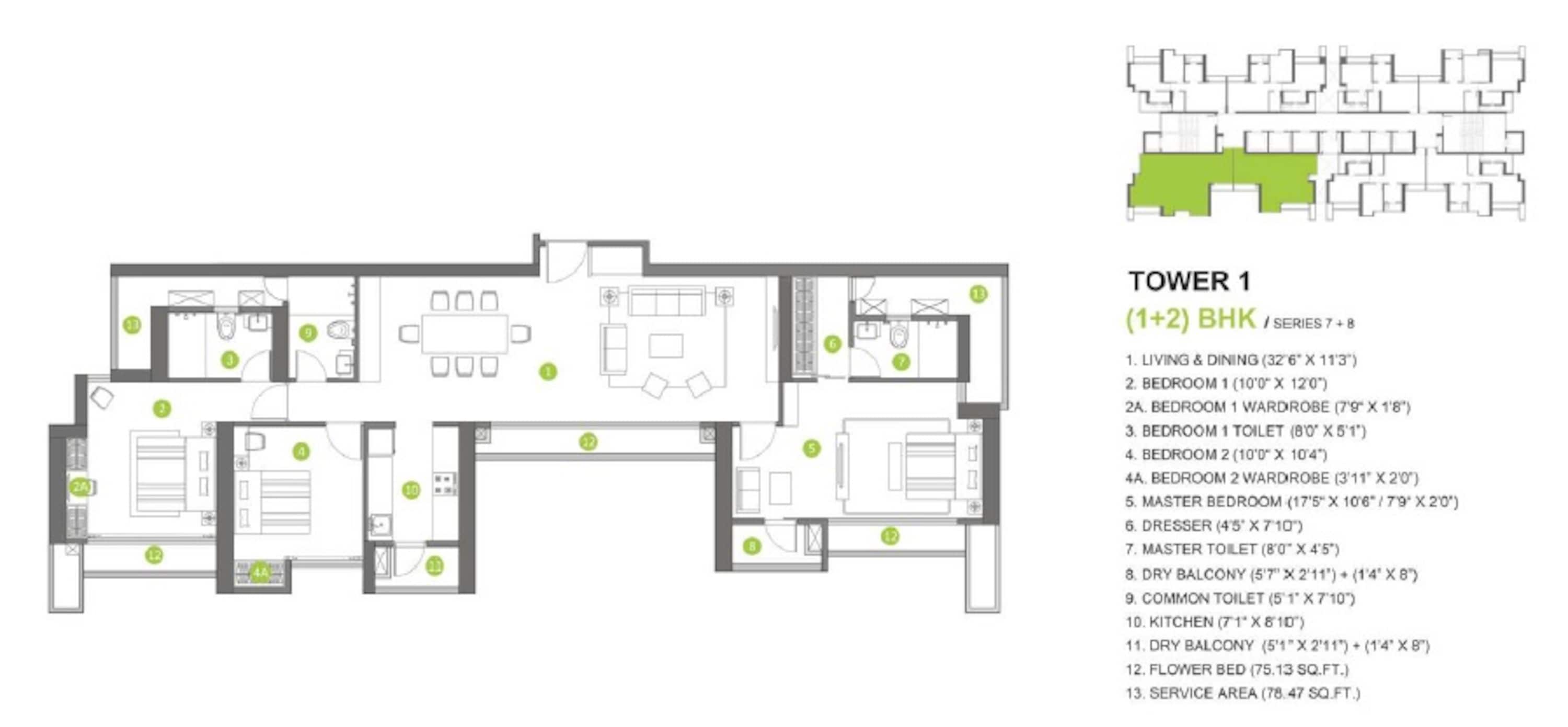 shapoorji pallonji northern lights apartment 3 bhk 1300sqft 20235919115947