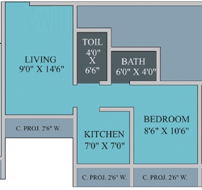 1 BHK 361 Sq. Ft. Apartment