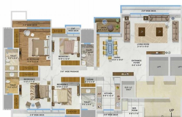 Other, sheth-avalon 4 Bedroom 1301 Sq.Ft. Apartment In Laxmi Nagar Thane 7054240