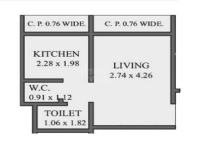 Floor plan of 297 Sq. Ft. Studio in Shivalik Vedant Kalash, Thane