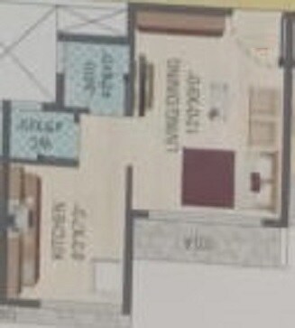 Floor plan of 277 Sq. Ft. Studio in Shivshakti Manohar Residency, Thane