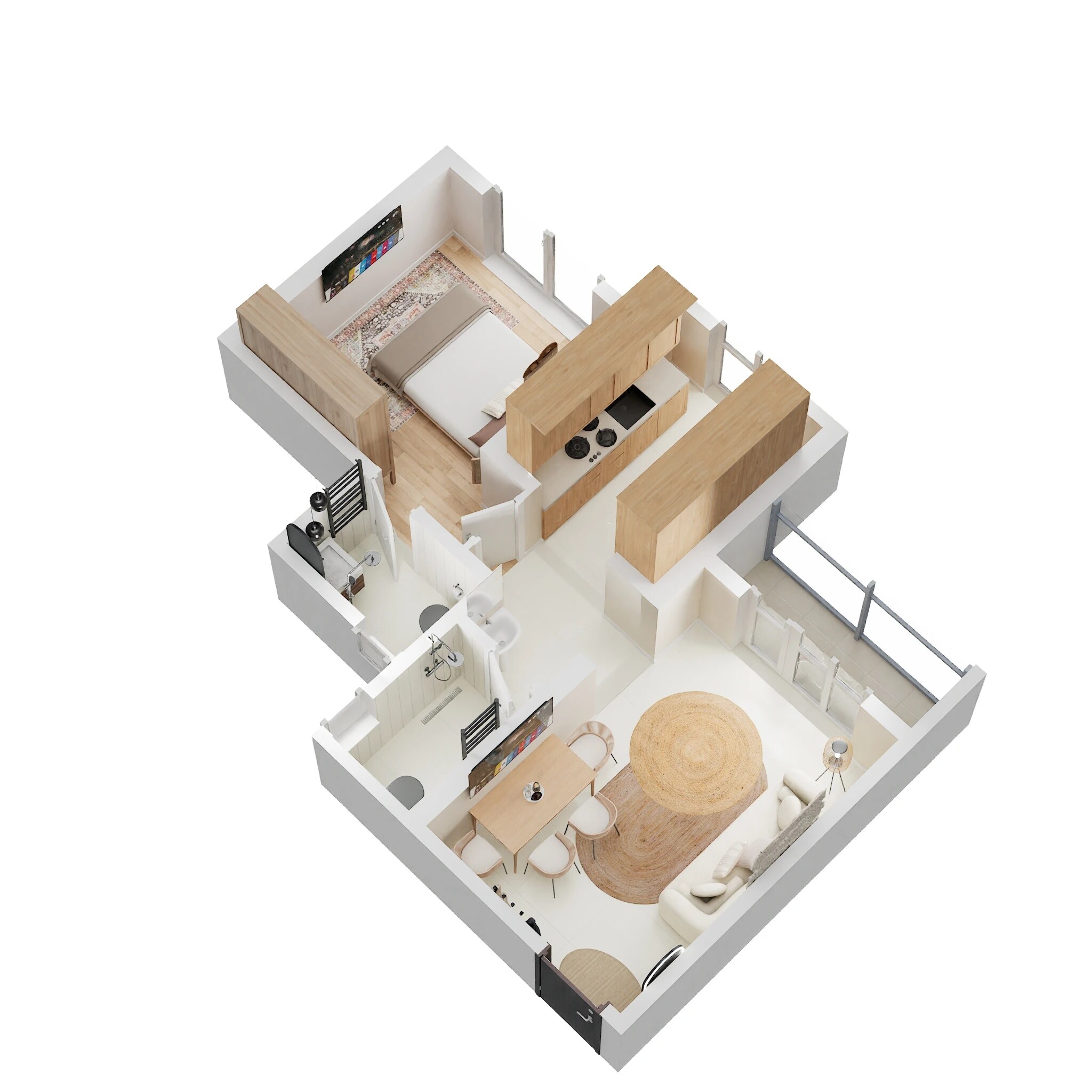 Floor plan of 1 BHK 450 Sq. Ft. Apartment in Shree Balaji Sarvoday, Thane