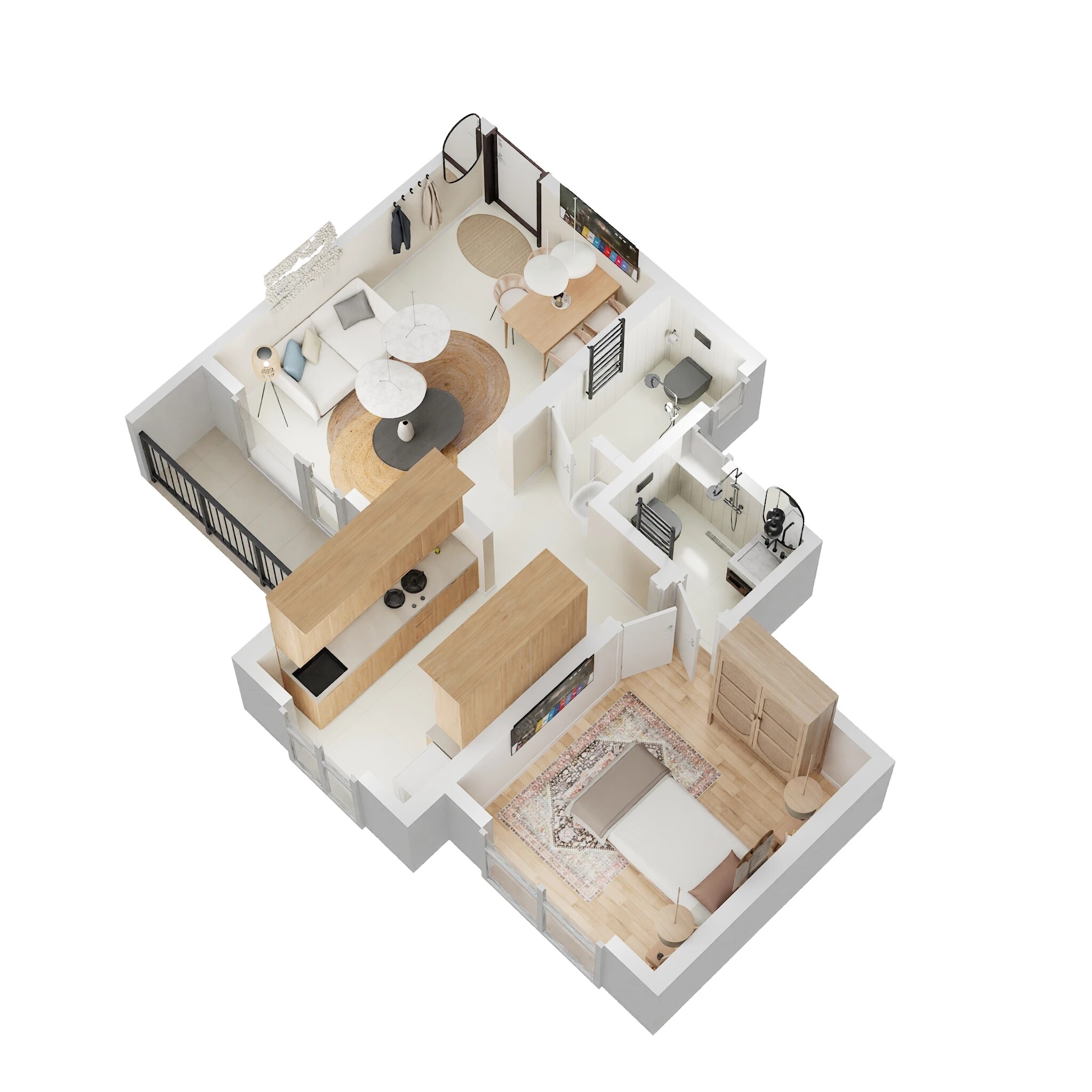 Floor plan of 1 BHK 490 Sq. Ft. Apartment in Shree Balaji Sarvoday, Thane