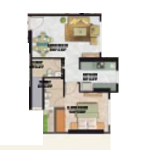 Floor plan of 1 BHK 367 Sq. Ft. Apartment in Shree Ganesha Veera Residency, Thane