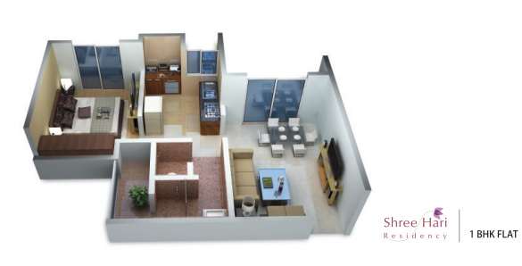 1 BHK 379 Sq. Ft. Apartment in Shree Hari Residency