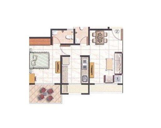 Floor plan of 1 BHK 402 Sq. Ft. Apartment in Shree Laxmi Kailash Gardens, Thane
