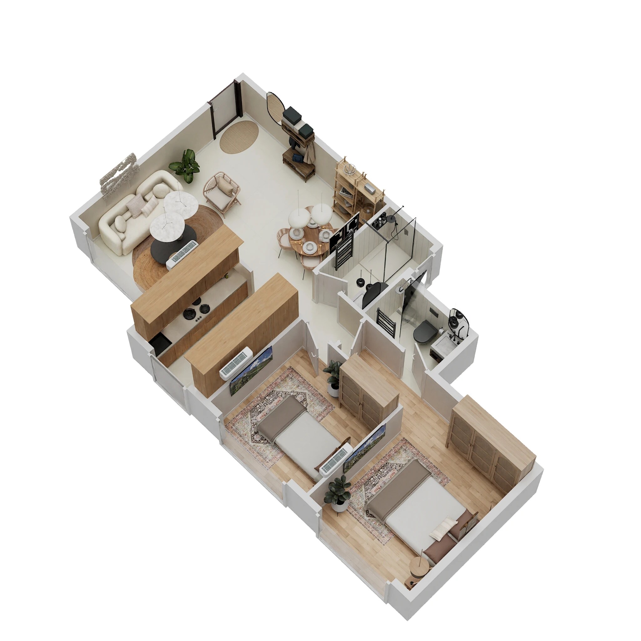 2 BHK 735 Sq. Ft. Apartment