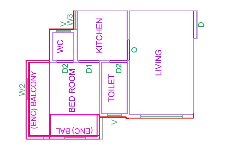 Floor plan of 1 BHK 380 Sq. Ft. Apartment in Shree Sahawas CHS, Thane