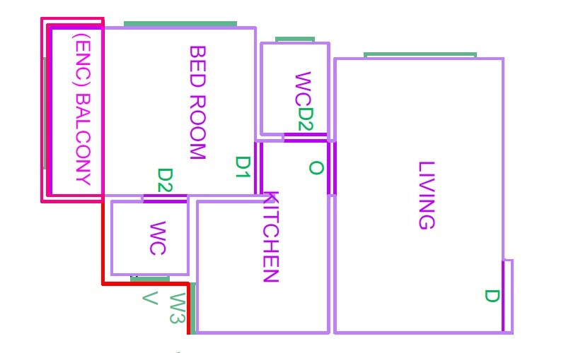Floor plan of 1 BHK 425 Sq. Ft. Apartment in Shree Sahawas CHS, Thane