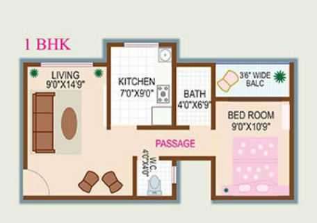1 BHK 441 Sq. Ft. Apartment in Shree Vallabh Chintamani Park