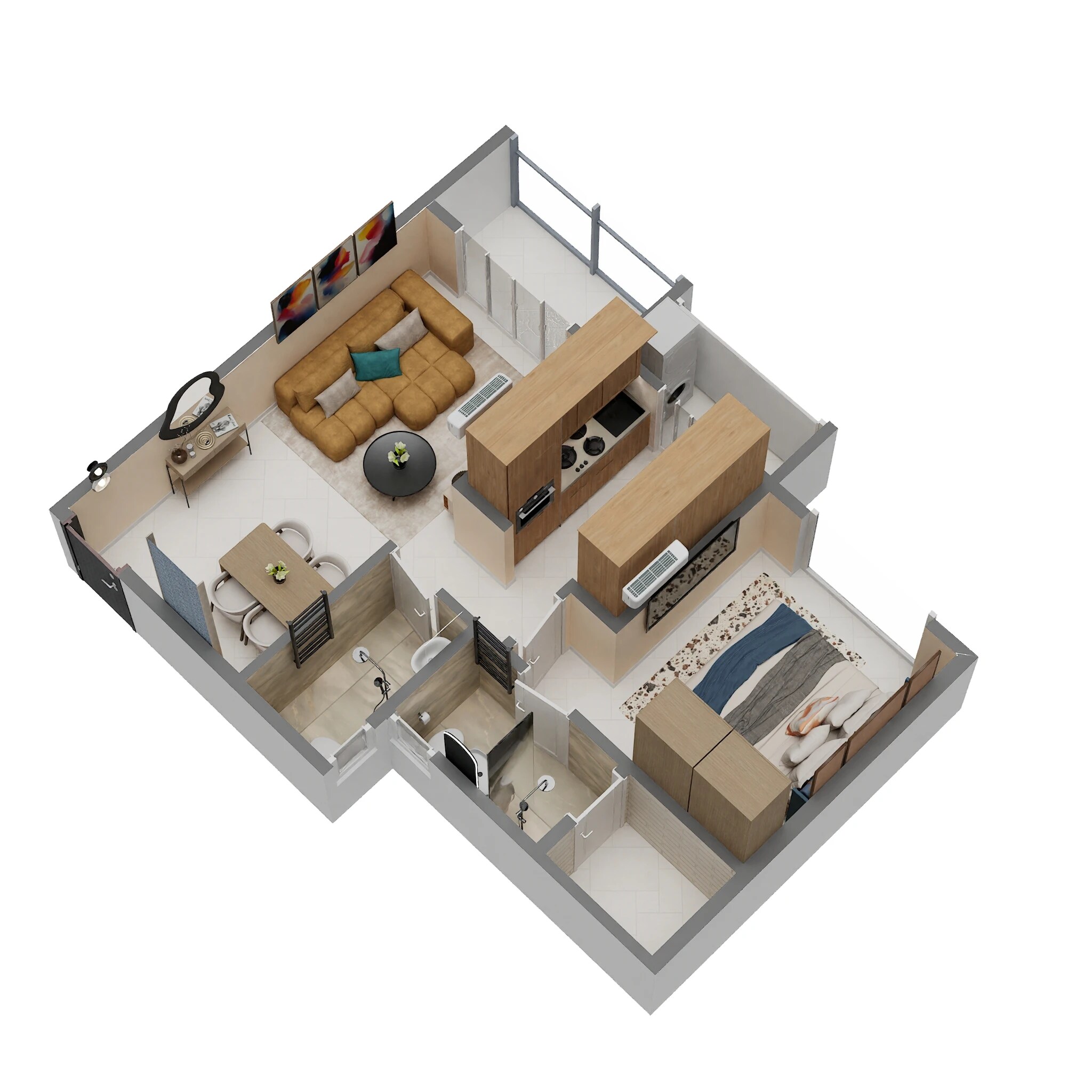 Floor plan of 1 BHK 492 Sq. Ft. Apartment in Shreeji Dattakrupa, Thane