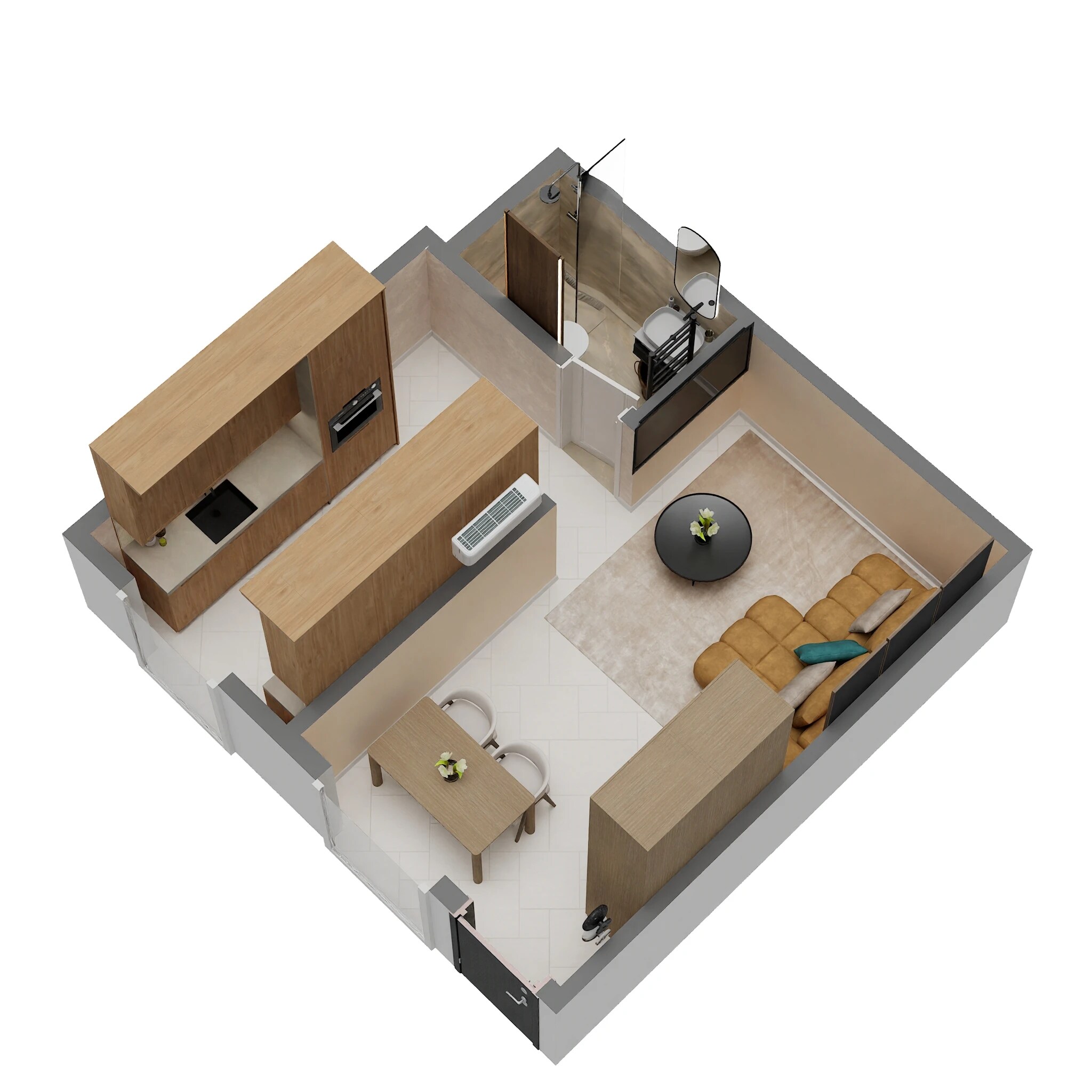 Floor plan of 300 Sq. Ft. Studio in Shreeji Dattakrupa, Thane