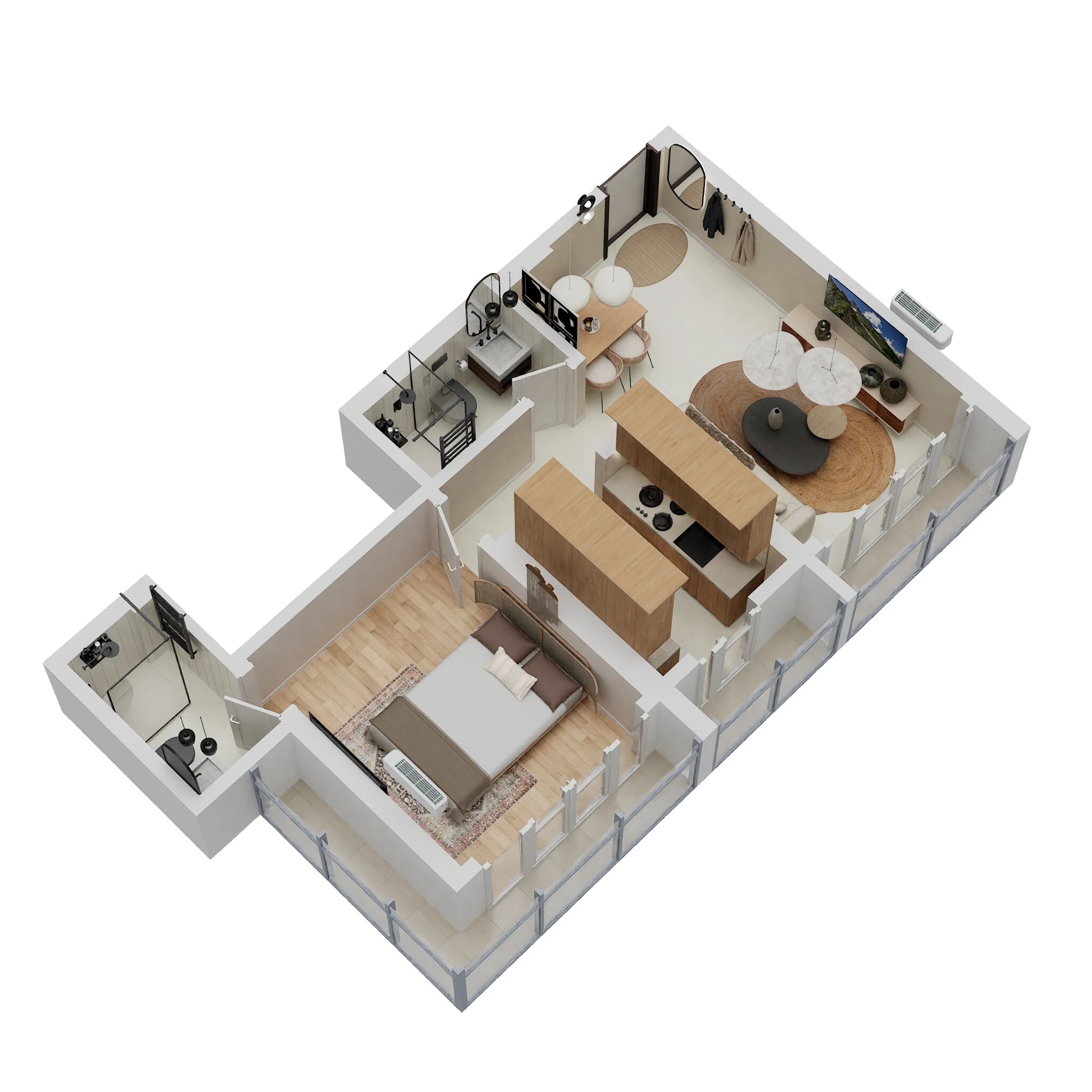 Floor plan of 1 BHK 397 Sq. Ft. Apartment in Shreenath Saroj Heights, Thane