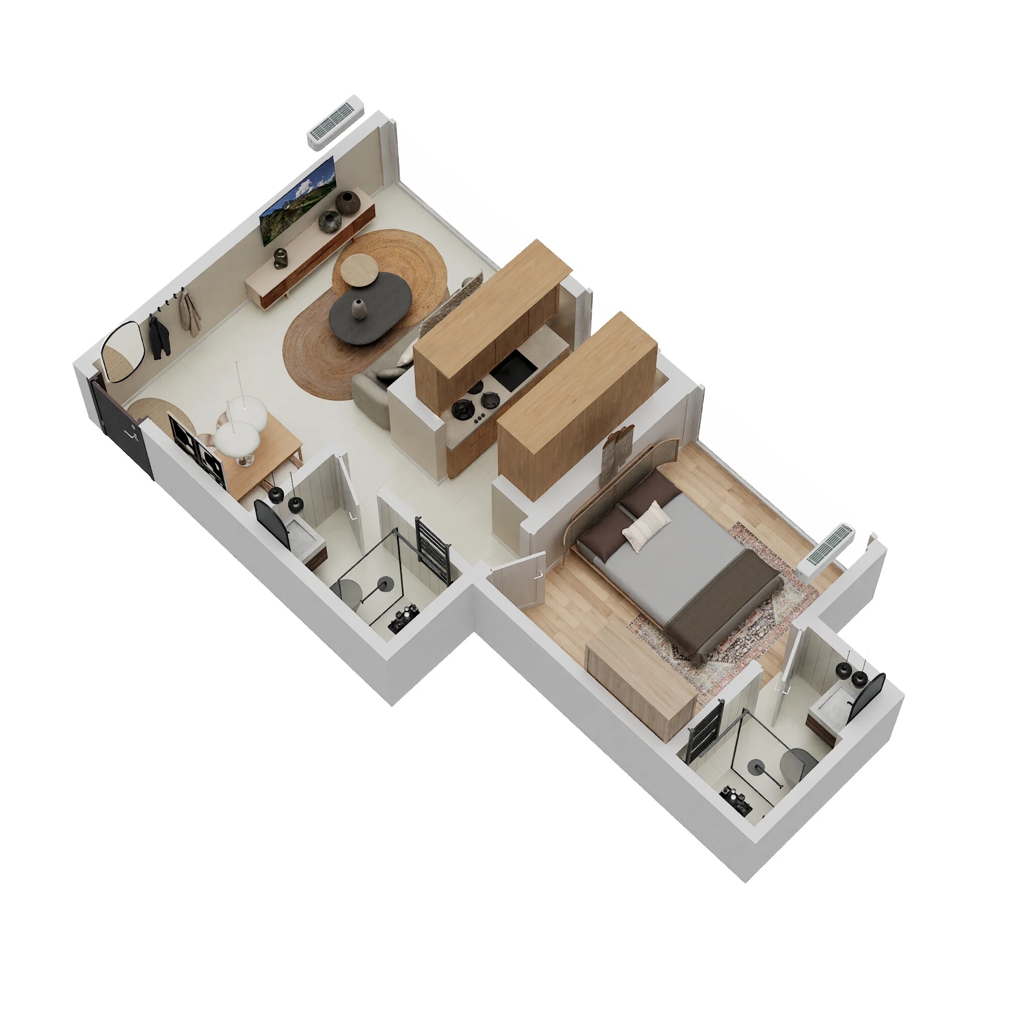 Floor plan of 1 BHK 399 Sq. Ft. Apartment in Shreenath Saroj Heights, Thane