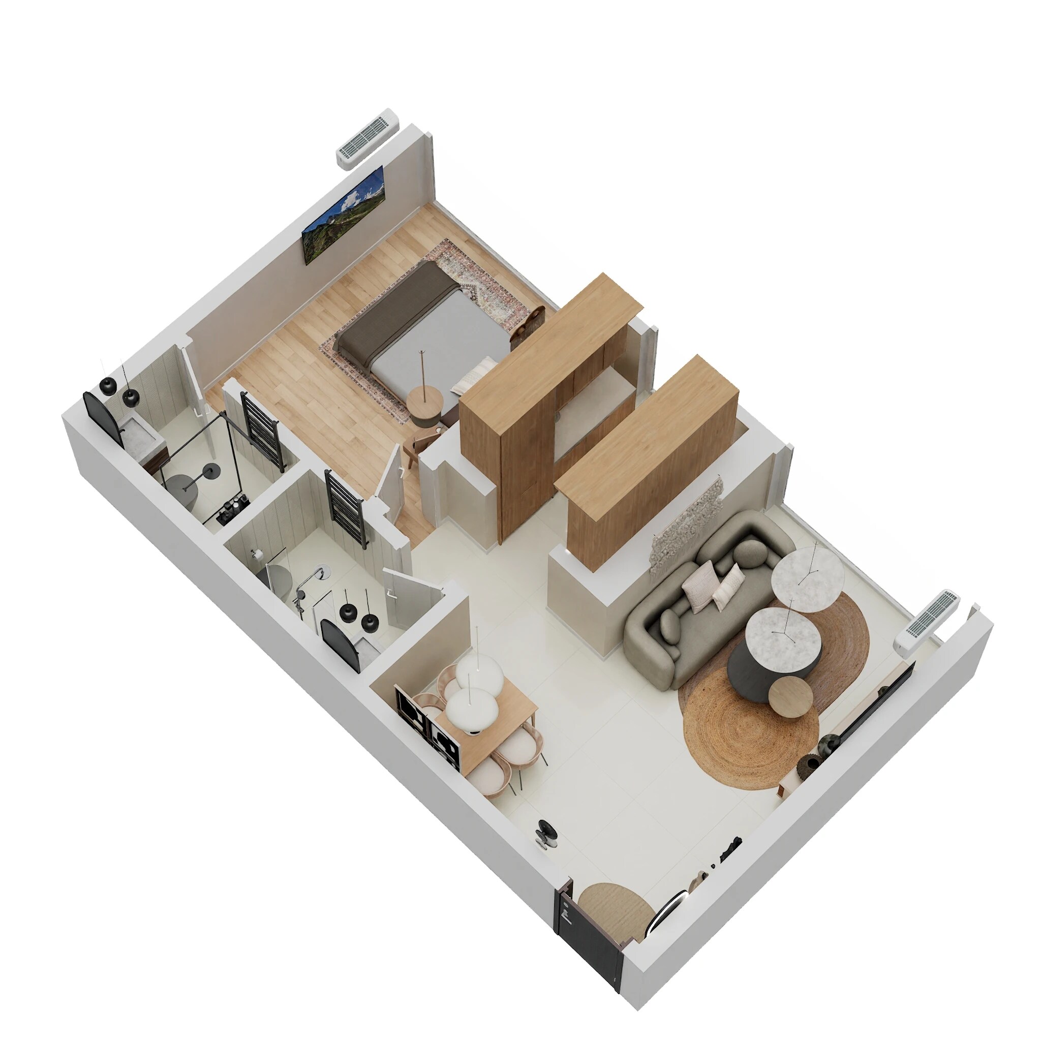 Floor plan of 1 BHK 412 Sq. Ft. Apartment in Shreenath Saroj Heights, Thane
