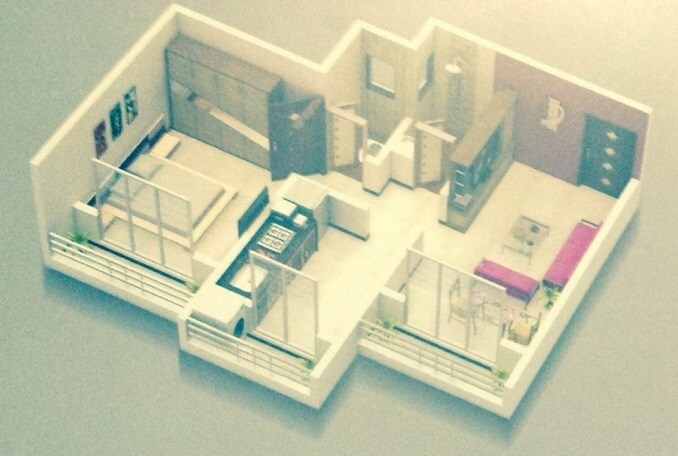 Floor plan of 1 BHK 241 Sq. Ft. Apartment in Shubh Shreeji Garden, Thane