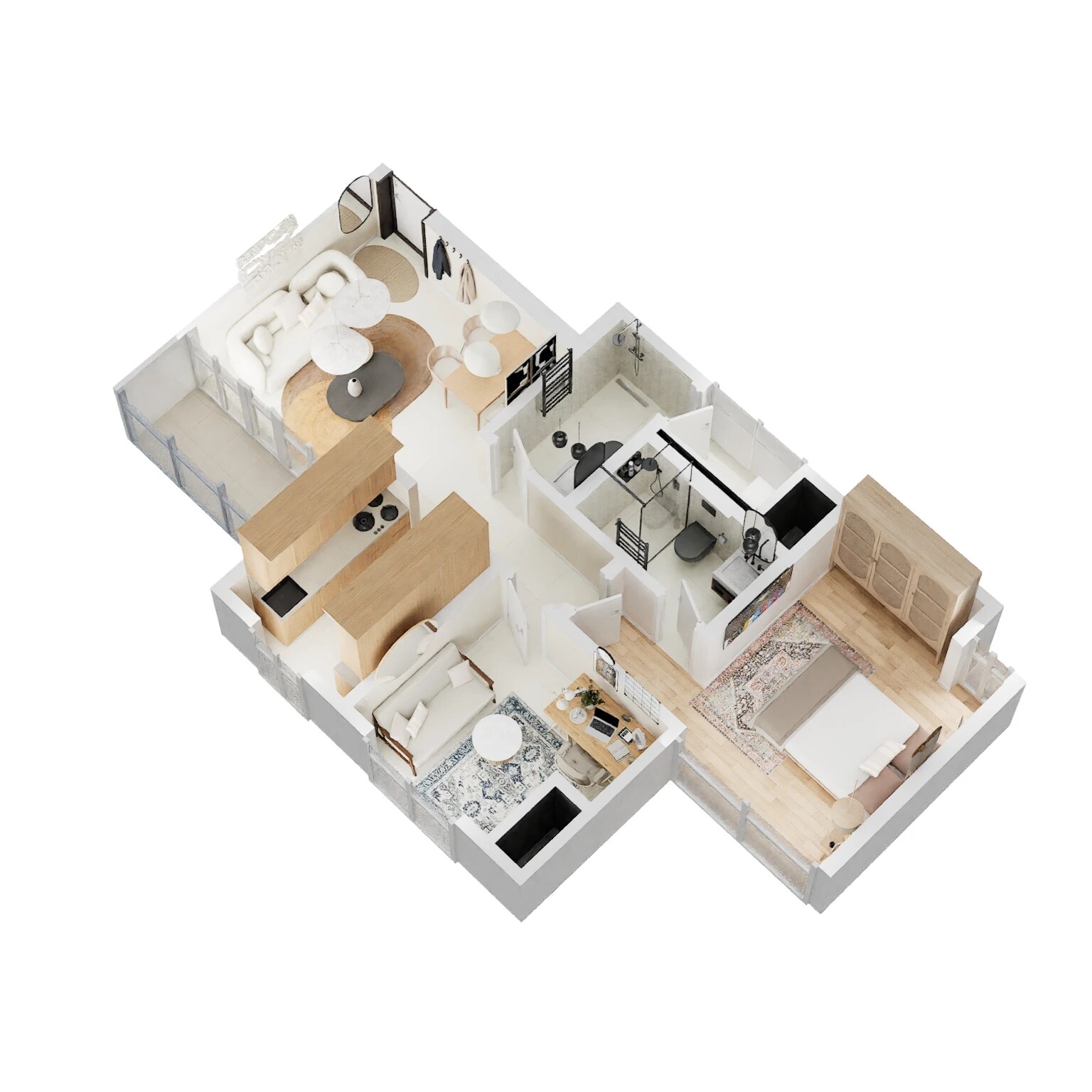 Floor plan of 1 BHK 390 Sq. Ft. Apartment in Siddhi Highland Haven, Thane