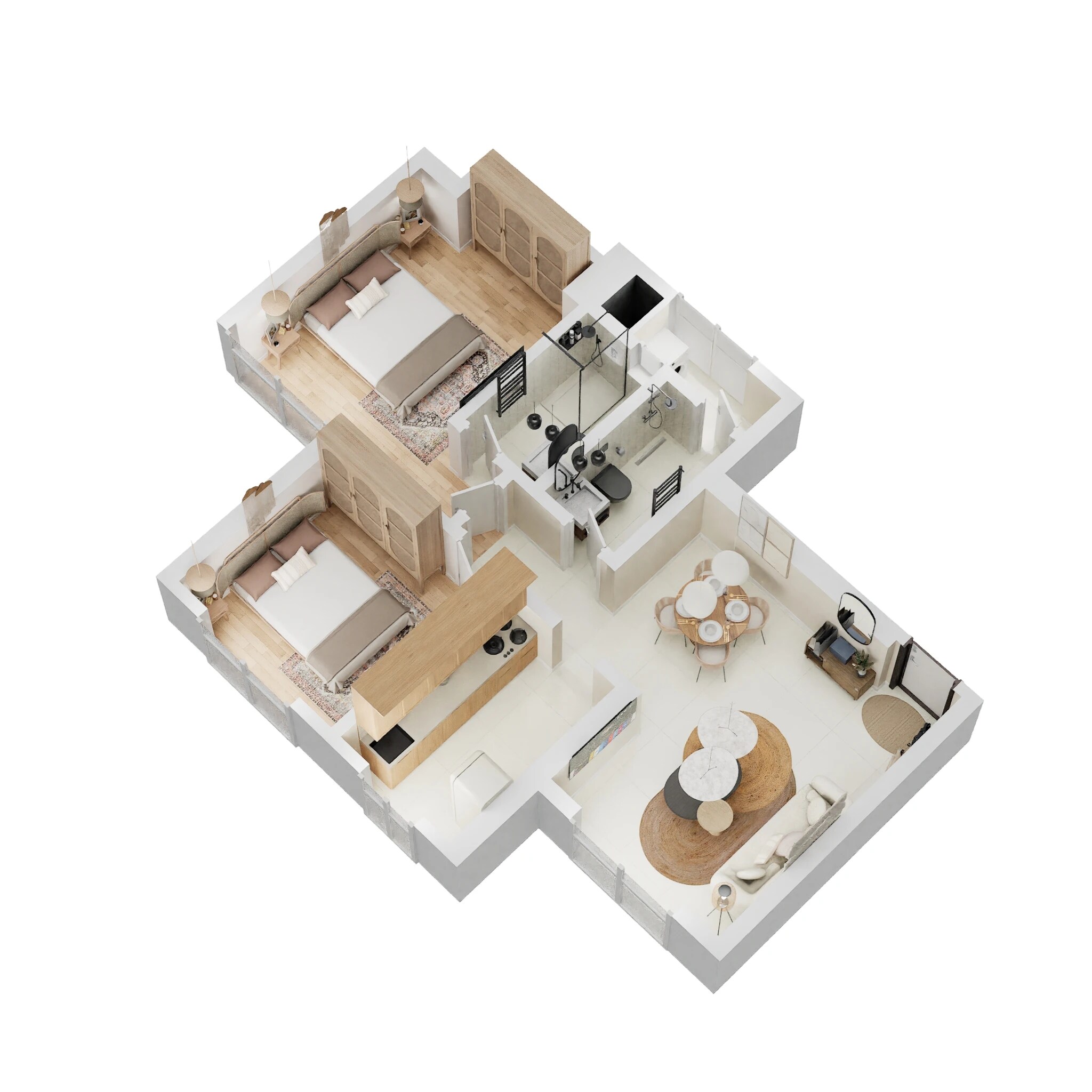 Floor plan of 2 BHK 450 Sq. Ft. Apartment in Siddhi Highland Haven, Thane