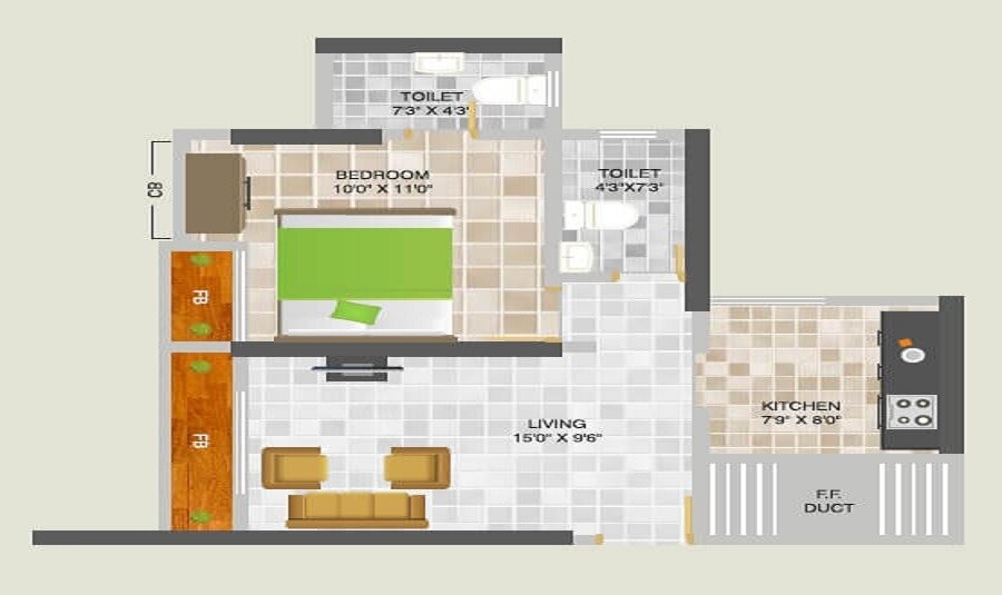  1 BHK Apartment at Siddhi Highland Park Phase 2, Kapur Bawdi – for Sale