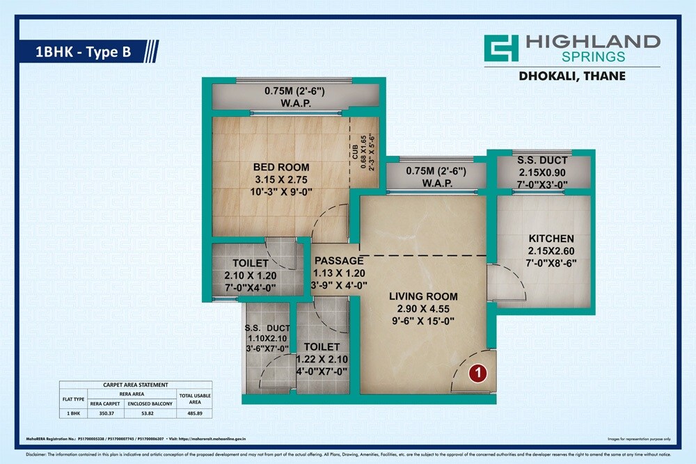  1 BHK Apartment at Siddhi Highland Springs, Dhokali – for Sale