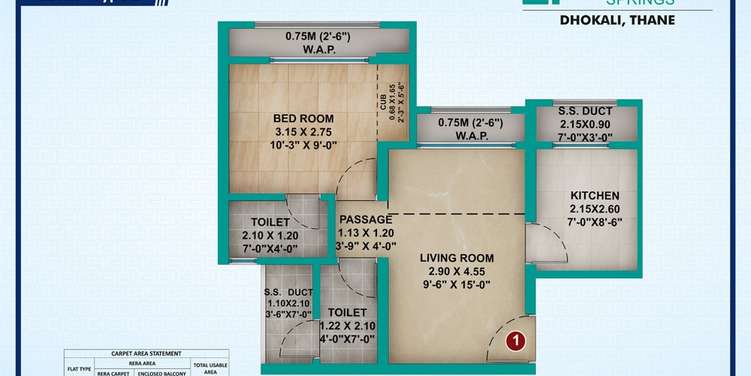 siddhi highland springs apartment 1 bhk 486sqft 20213724093736