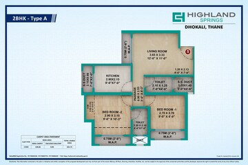  2 BHK Apartment at Siddhi Highland Springs, Dhokali – for Rent