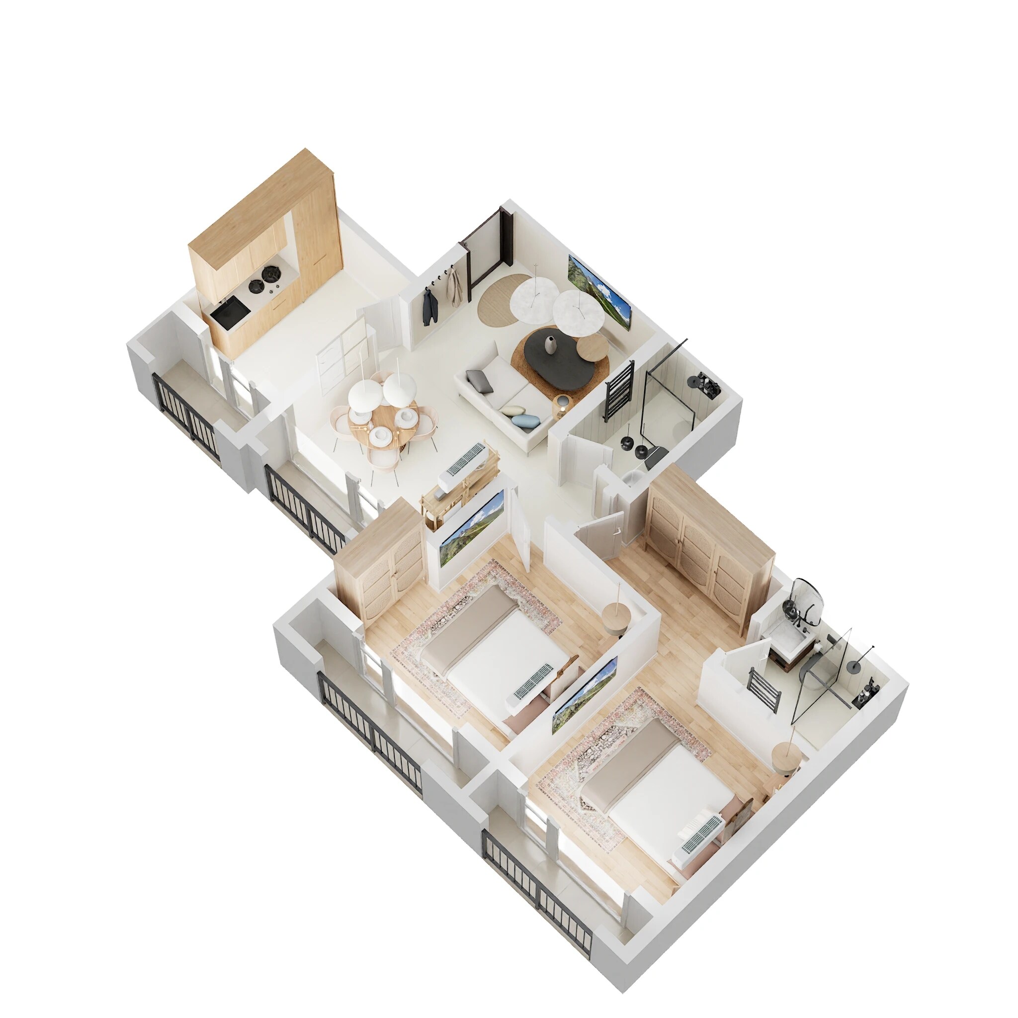 Floor plan of 2 BHK 660 Sq. Ft. Apartment in Siddhi Highland Springs, Thane
