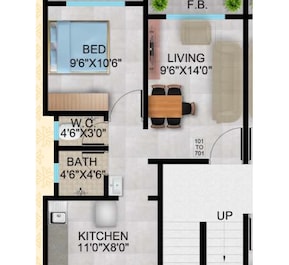 1 BHK 318 Sq. Ft. Apartment in Siddhivinayak Sai Siddhi Residency