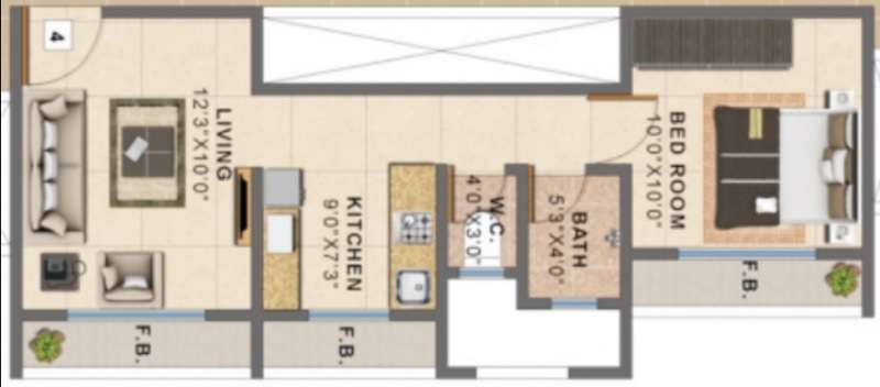 1 BHK 630 Sq. Ft. Apartment in Silver Enclave
