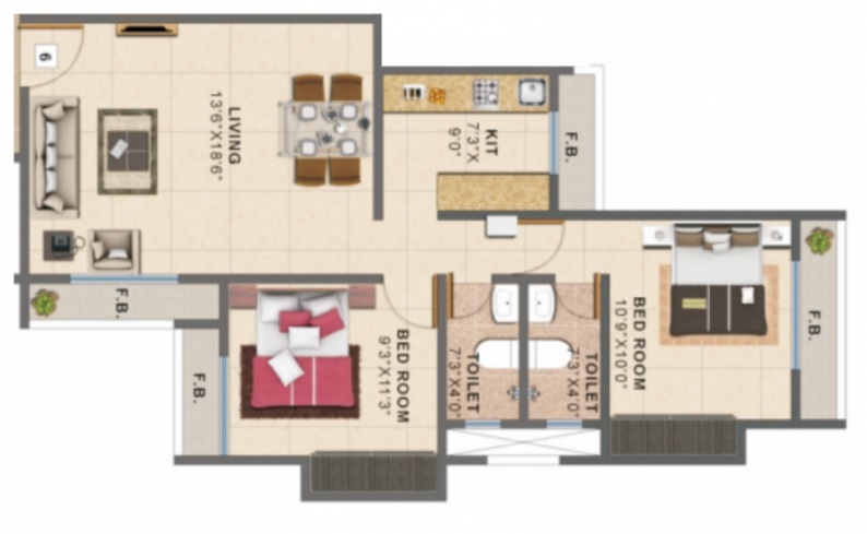 Silver Enclave 2 BHK Layout