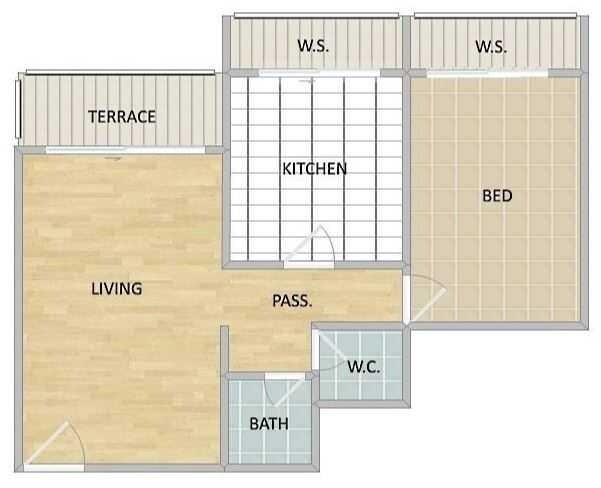 Floor plan of 1 BHK 666 Sq. Ft. Apartment in Singh Ikon, Thane