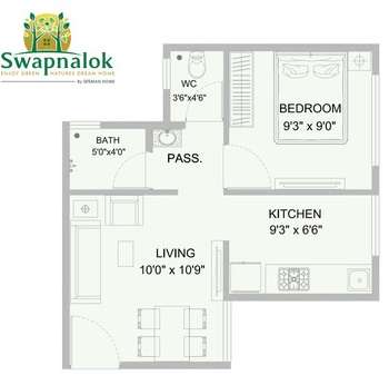 1 BHK 321 Sq. Ft. Apartment in Siteman Swapnalok