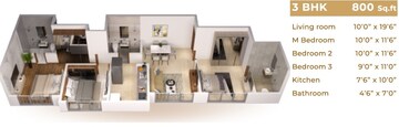  3 BHK Apartment at SK Imperial Garden, Mira Road – for Sale