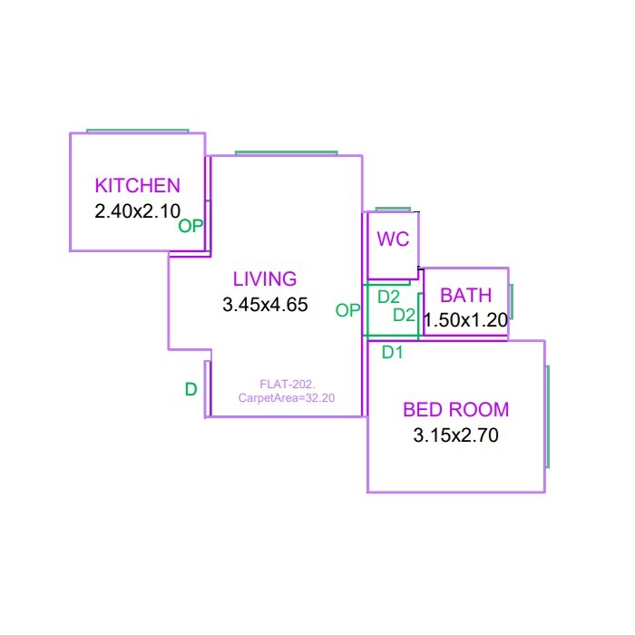 1 BHK 347 Sq. Ft. Apartment